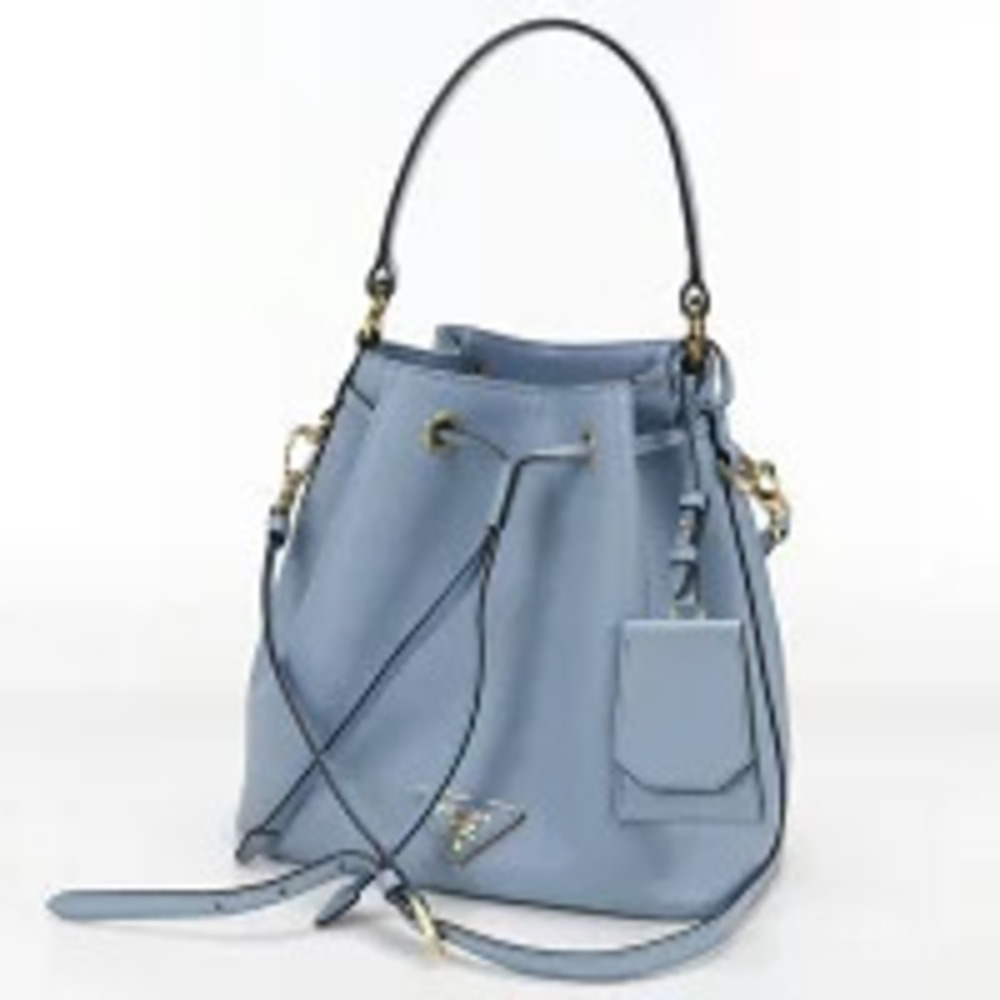 Prada Blue Handbag Leather Saffiano Blue